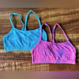 One of a kind, hand dyed set of bralettes sports bras size 32